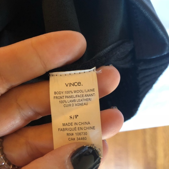 Leather and wool women’s Vince sweater - Picture 6 of 6